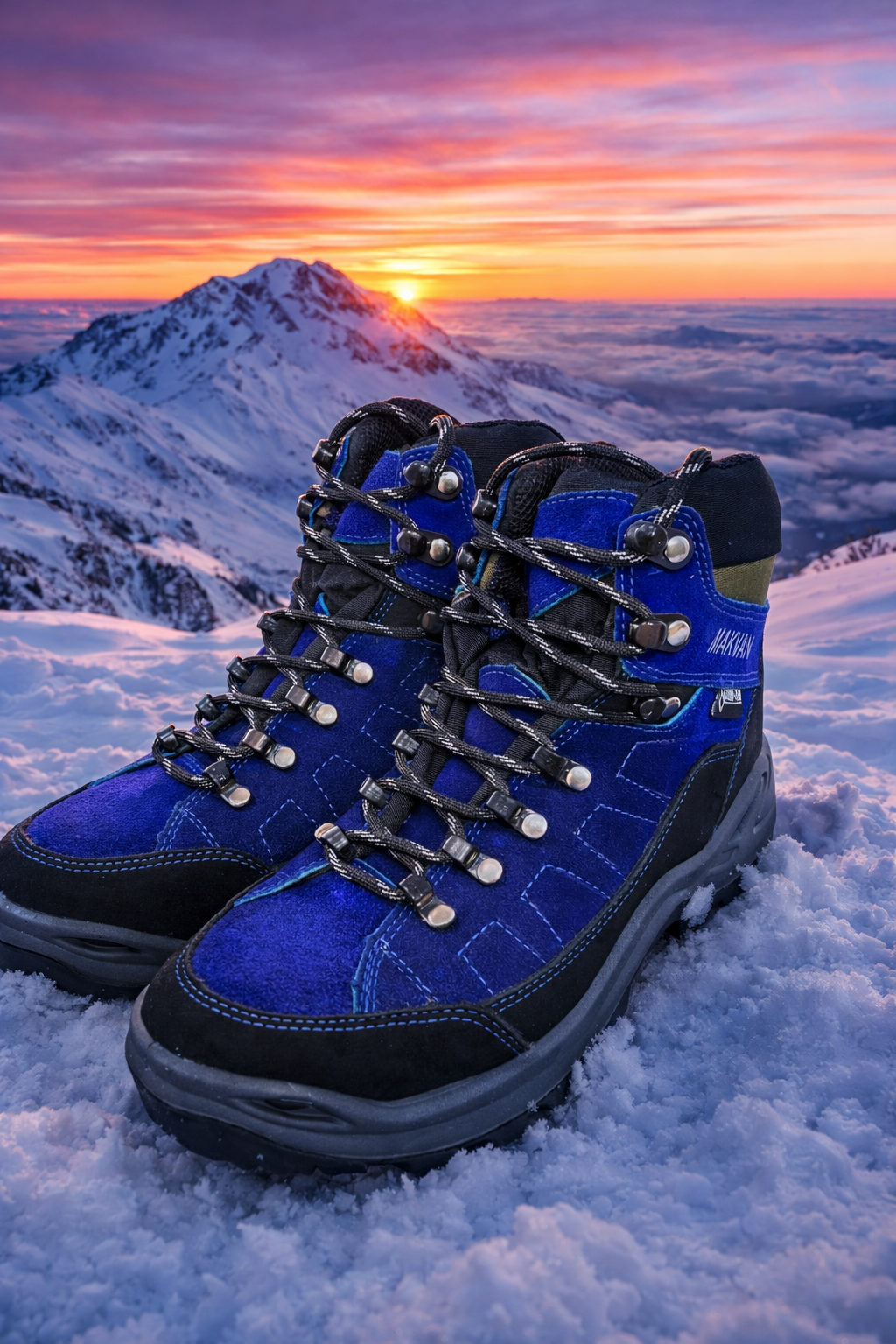 کفش کوهنوردی و طبیعت گردی مکوان مدل تفتان رنگ آبی اشبالت