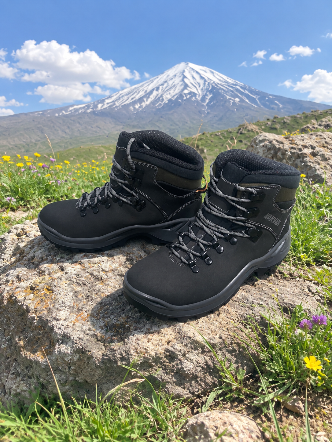 کفش کوهنوردی و طبیعت گردی مکوان مدل کوهستان رنگ فيلي